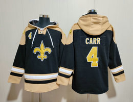 New Orleans Saints #4 Derek Carr 2023 All Stitched Hooded Sweatshirt