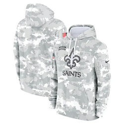 New Orleans Saints 2024 Camo Salute To Service Pullove Hoodie