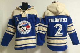New Toronto Blue Jays #2 Troy Tulowitzki Hoodie Blue