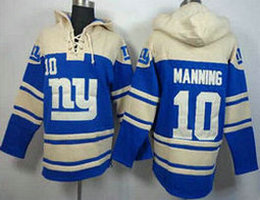 New York Giants #10 Eli Manning Blue (Name Number Team Logo) Stitched Pullover Hoodie 1