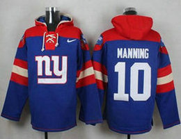 New York Giants #10 Eli Manning Blue (Name Number Team Logo) Stitched Pullover Hoodie