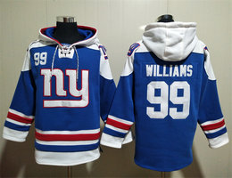 New York Giants #99 Leonard Williams Blue All Stitched Hooded Sweatshirt