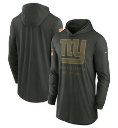New York Giants Forest Green 2025 Salute To Service Sideline Dri-FIT Lightweight Pullover Hoodie