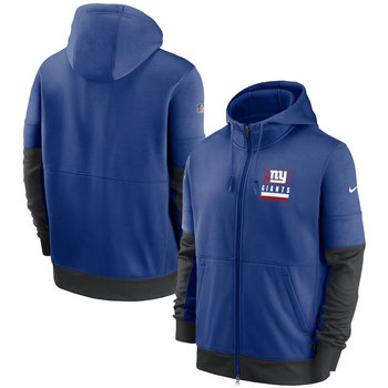 New York Giants Nike Royal Sideline Impact Lockup Performance Full-Zip Hoodie