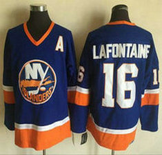 New York Islanders #16 Pat LaFontaine Baby Blue CCM Throwback Stitched NHL Jersey