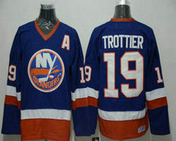 New York Islanders #19 Bryan Trottier Blue Throwback CCM Authentic Stitched NHL jerseys