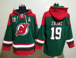 New York Islanders #19 Travis Zajac Green All Stitched Hooded Sweatshirt