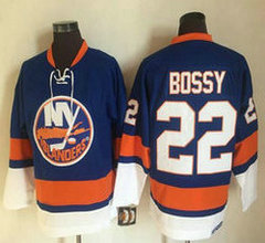New York Islanders #22 Mike Bossy Blue Throwback CCM Authentic Stitched NHL jersey