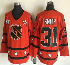 New York Islanders #31 Billy Smith Orange Throwback 2016 All star Authentic Stitched NHL Jerseys