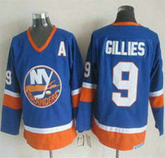 New York Islanders #9 Clark Gillies Blue Throwback CCM Authentic Stitched NHL jerseys
