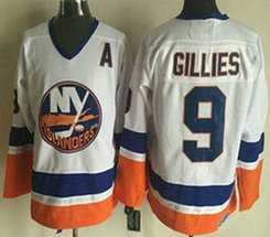 New York Islanders #9 Clark Gillies White Throwback CCM Authentic Stitched NHL Jersey