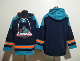 New York Islanders Blank Blue All Stitched Hooded Sweatshirt