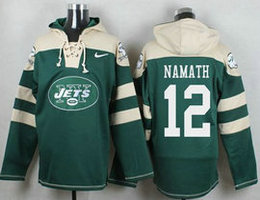 New York Jets #12 Joe Namath Green Player Pullover Stitched NFL Hoodie