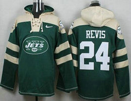 New York Jets #24 Darrelle Revis Green Stitched NFL Hoodies