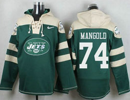 New York Jets #74 Nick Mangold Green Player Pullover Stitched NFL  Hoodie