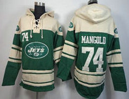 New York Jets #74 Nick Mangold Green Sawyer Hooded Sweatshirt Stitched NFL Hoodie