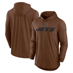 New York Jets 2023 brown Salute To Service Pullove Hoodie