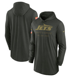New York Jets Forest Green 2025 Salute To Service Sideline Dri-FIT Lightweight Pullover Hoodie