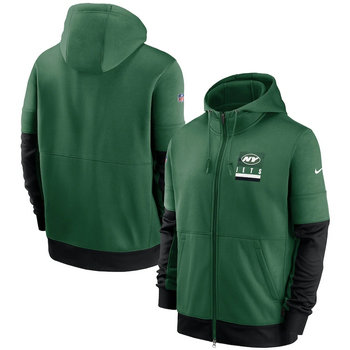 New York Jets Nike Green Sideline Impact Lockup Performance Full-Zip Hoodie