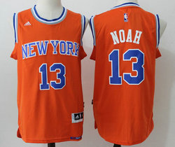 New York Knicks #13 Joakim Noah Orange Authentic Stitched NBA jerseys