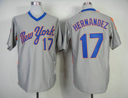 New York Mets #17 Keith Hernandez Gray Pullover Throwback Authentic Stitched MLB jersey