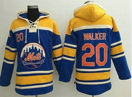 New York Mets #20 Neil Walker Blue Sawyer Hooded Sweatshirt Baseball Hoodie