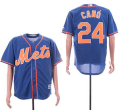 New York Mets #24 Robinson Cano Blue Orange Number Game Authentic Stitched MLB Jersey