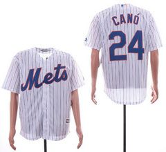 New York Mets #24 Robinson Cano White Game Authentic Stitched MLB Jerseys