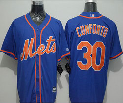 New York Mets #30 Michael Conforto Blue New Majestic Authentic Stitched MLB Jerseys