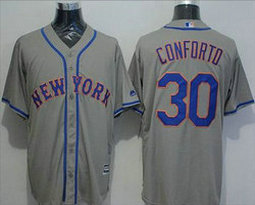 New York Mets #30 Michael Conforto Grey Game Authentic Stitched MLB Jersey
