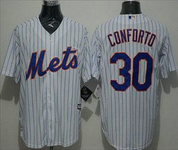 New York Mets #30 Michael Conforto White(Blue Strip) Game Authentic Stitched MLB Jersey