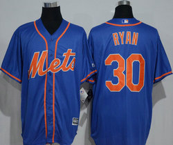 New York Mets #30 Nolan Ryan Blue Game Authentic Stitched MLB Jersey