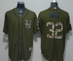 New York Mets #32 Steven Matz Green Salute to Service Authentic Stitched MLB jersey