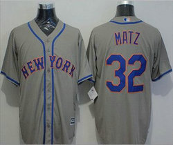 New York Mets #32 Steven Matz Grey Game Authentic Stitched MLB Jersey