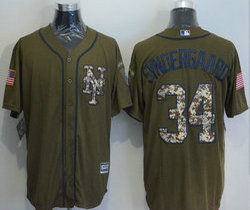 New York Mets #34 Noah Syndergaard Blue Salute to Service Authentic Stitched MLB jersey