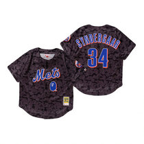 New York Mets #34 Noah Syndergaard Charcoal BAPE x Mitchell & Ness Authentic Stitched MLB Jersey