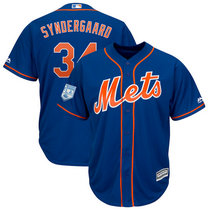 New York Mets #34 Noah Syndergaard Royal Game 2019 Spring Training Authentic Stitched MLB Jersey