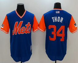 New York Mets #34 Noah Syndergaard Thor 2018 Players Weekend Authentic MLB Stitched Jersey