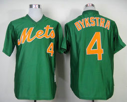 New York Mets #4 Lenny Dykstra Green Pullover Throwback 1985 Authentic Stitched MLB jersey