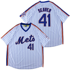New York Mets #41 Tom Seaver White pullover Throwback Authentic Stitched MLB jersey