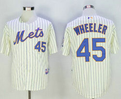 New York Mets #45 Zack Wheeler Cream Authentic Stitched MLB jersey