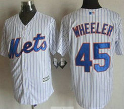 New York Mets #45 Zack Wheeler White (Blue Strip) New Majestic Authentic stitched MLB jersey