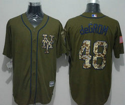 New York Mets #48 Jacob DeGrom Green Salute to Service Authentic Stitched MLB jersey