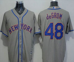 New York Mets #48 Jacob DeGrom Grey Game Authentic Stitched MLB Jersey