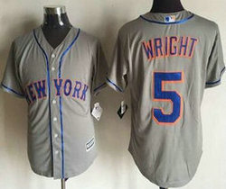 New York Mets #5 David Wright Grey Game Authentic Stitched MLB Jersey