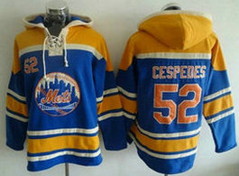 New York Mets #52 Yoenis Cespedes Blue Hoodie