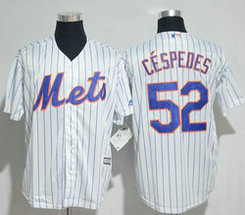 New York Mets #52 Yoenis Cespedes White Game Authentic Stitched MLB Jersey