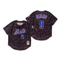 New York Mets #9 Brandon Nimmo Charcoal BAPE x Mitchell & Ness Authentic Stitched MLB Jersey