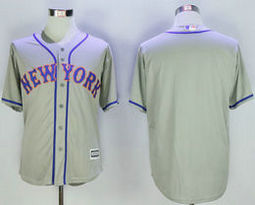 New York Mets Blank Grey Game Authentic Stitched MLB Jersey