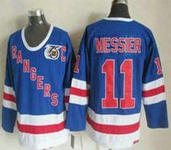 New York Rangers #11 Mark Messier Light Blue 75th CCM Throwback Authentic Stitched NHL Jersey